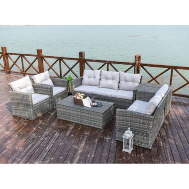 Rattan garden best sale furniture 7 seater